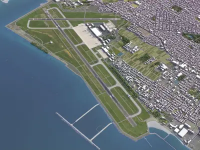 Niiagata Airport Low-poly 3D model