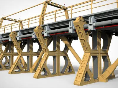 Sci-fi bridge 4 3D model