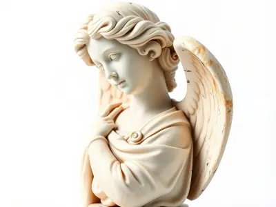 Angel Sculpture Bust Model Pack for Artistic Renderings Low-poly 3D model