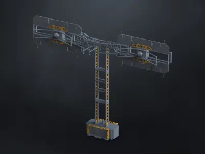 11 Hard Surface SUBD Scifi Radio Antennas 3D model