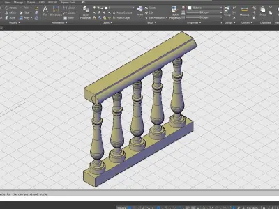 baluster autocad dwg 3d model for architecture  interior design Free 3D model