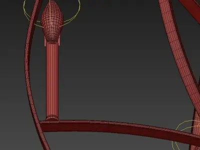 TILBURY chandelier with four candle holders 3D model
