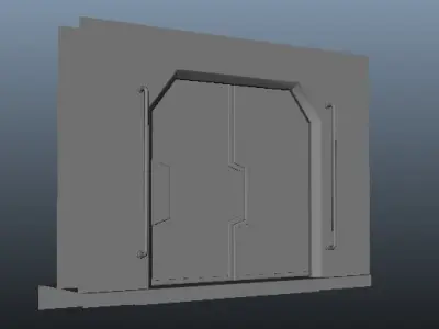 Sci-fi Door Low-poly 3D model shop
