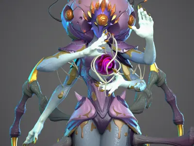 Spider GIrl Low-poly 3D model