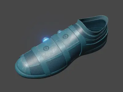 sci-fi cyberpunk running shoes pack Low-poly 3D model