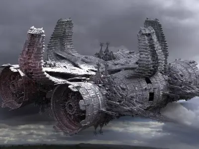 Sci-Fi Alien Spine City base 3D model