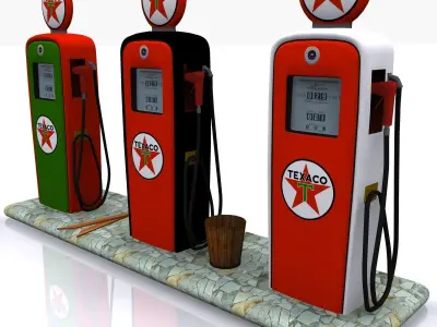 Gas Pump Texaco 3d model 3D model