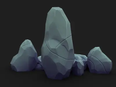 Stylized Spiral Stone Pool Low-poly 3D model