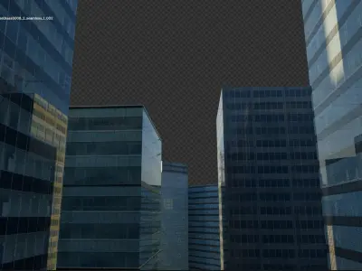High rise buildings Low-poly 3D model