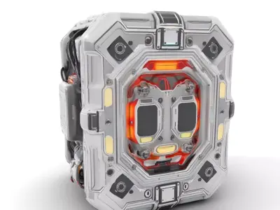 Futuristic Energy Generator Model Pack with LED Lighting Low-poly 3D model