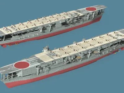  Aircraft Carrier Kaga with Fighter Jets on Board 