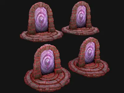 Portal Arch Teleport to Dark Ender Land  for Unreal and Unity Low-poly 3D model