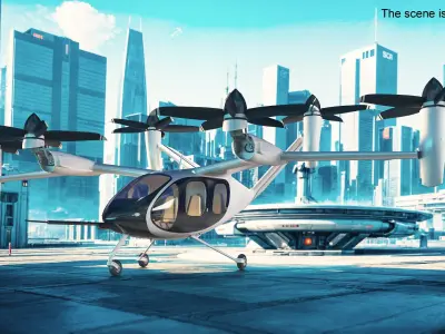  Urban Air Mobility Taxi with Enclosed Cockpit 