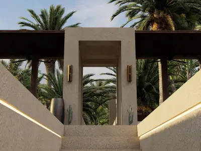 LUMION SCENE BEACH BRUTALIST 11 3D model