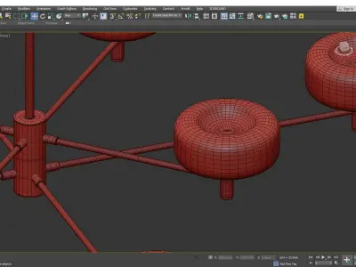 Modern Black Sputnik Chandelier Low-poly 3D model