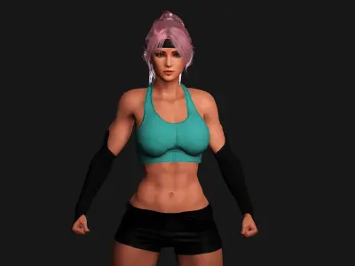 AAA 3D MUSCULAR BARBIE STREET STYLE-REALISTIC GAME CHARACTER Low-poly 3D model