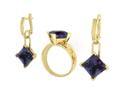 Ring boutique Rhombus  set 3D print model