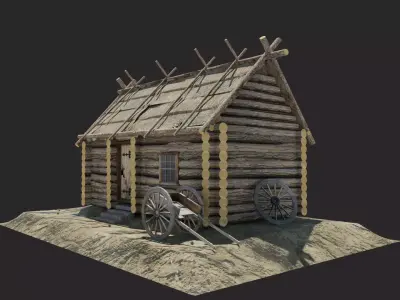 medieval Hut 3D model buy