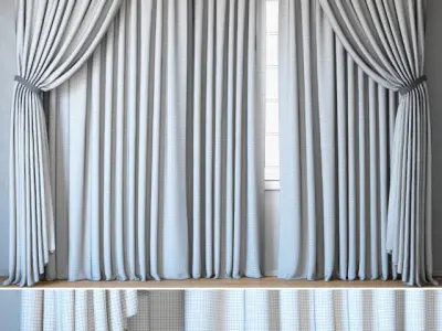 Curtains 93 Curtains with Tulle ROHI Creation Baumann Topia ALEX 3D model