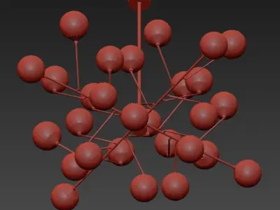 Dalls chandelier with balls hanging from it 3D model