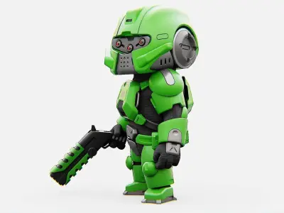 TOON TROOPER B-250   RIGGED 3D model