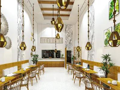 Bohemian restaurant design 3D model 3D model