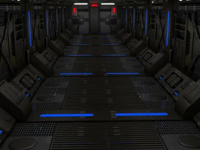 Sci Fi Corridor  3D model 34