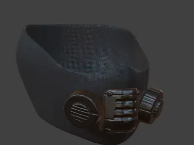 Gas mask helmet 3d model scifi Low-poly  Low-poly 3D model