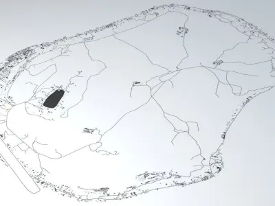 Nauru Road Network and Buildings 3D model