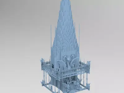 Dark Fire Drake Tower Tall 1 3D model
