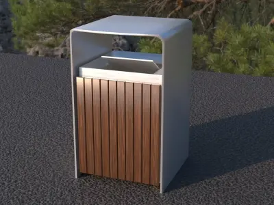 Public Bin Low-poly 3D model