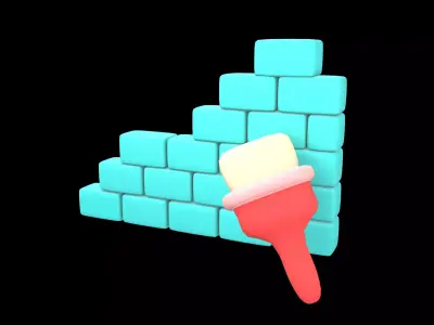 Paint Wall Icon v1 003 Low-poly 3D model