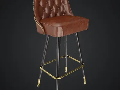 Bar Stool Leather 3D model