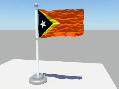 East Timor flag 3D model