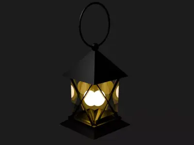 Antique Hanging Lantern - Low Poly 3D Model 3D model purchase