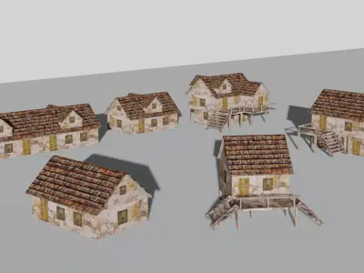 Old House Pack Exterior Low-poly 3D model