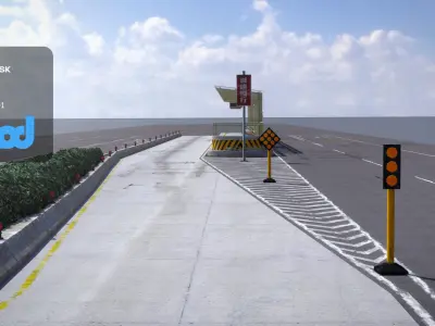 Taiwan Bus lane 3D model