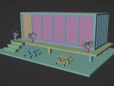 Isometric Container House Exterior  3D model