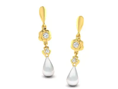 Gold Diamond Women Earring 3D print Model 3D print model 3D print model purchase