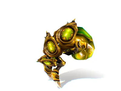 Animated Green Flea Monster Bug 02 Low-poly 3D model