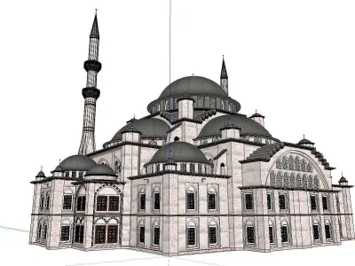 Architecture-Religion-God-Culture-Temple-057 mosque with dome 3D model