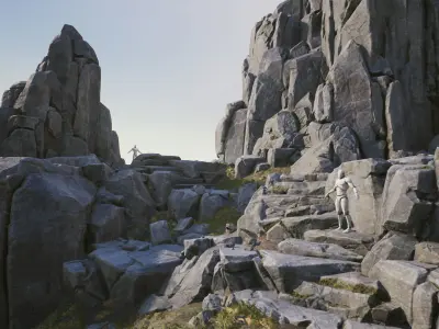Modular Realistic Looking Cliffs and Rocks UE Low-poly 3D model