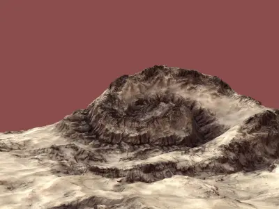 alien terrain Low-poly 3D model