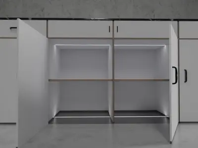 Sci-Fi Kitchen Island Low-poly 3D model