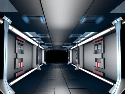 sci fi corridor 3D model get