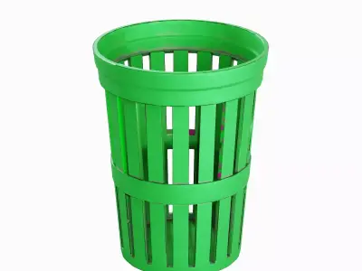 Street Trash Can 04 Low-poly 3D model