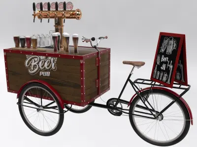 Beer bike cafe 3D model