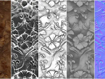 Embossed Leather PBR Texture VOL02 4K Seamless PNG PBR Textures Texture