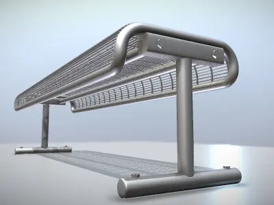  Modern Metal Lattice Bench High Poly 3D model