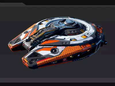 SF Shuttle - EX5 Low-poly 3D model